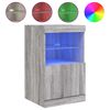 vidaXL Skenkur me&eth; LED Lj&oacute;sum Gr&aacute;tt Sonoma 41x37x67 cm