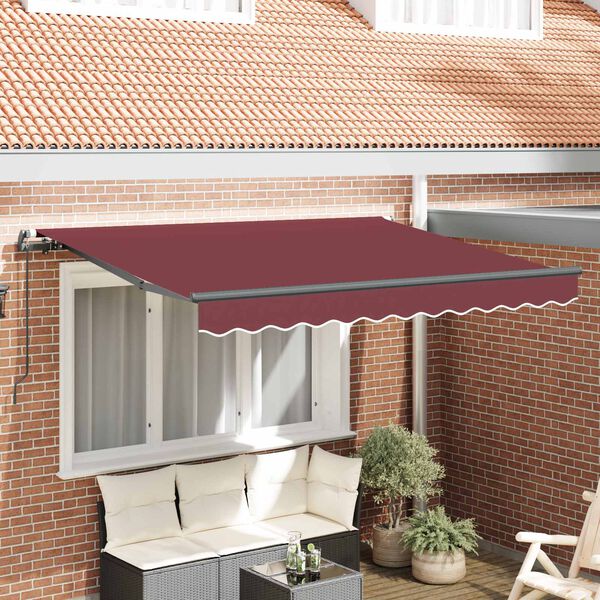 vidaXL H&aelig;gt a&eth; draga saman skyggni burgundy 300 x 200 cm d&uacute;kur