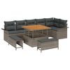 vidaXL Gar&eth;s&oacute;fa sett me&eth; p&uacute;&eth;i 9 pcs Gr&aacute;r p&oacute;l&yacute;rattan