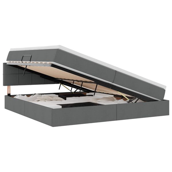 vidaXL R&uacute;m me&eth; geymslur&yacute;mi og LED me&eth; d&yacute;nu D&ouml;kk gr&aacute; 200 x 200 cm d&uacute;kur