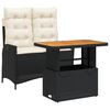 vidaXL 2 stykki gar&eth;bor&eth;stofusett me&eth; p&uacute;&eth;um Black Poly Rattan
