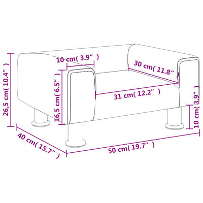 vidaXL Barnasófi Svartur 50x40x26,5 cm Efni