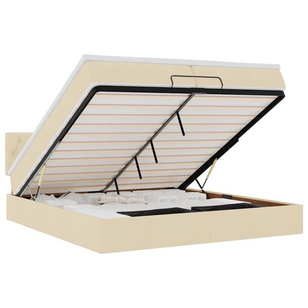 vidaXL Ottoman r&uacute;m me&eth; d&yacute;nukremi 200x200 cm Efni