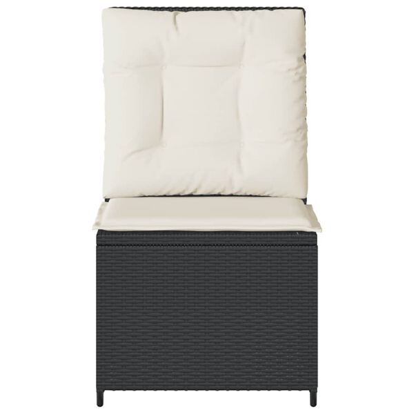 vidaXL Hallanleg Gar&eth;s&oacute;faeining me&eth; Sessum Svart P&oacute;l&yacute;rattan