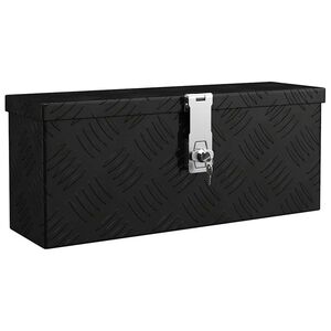 vidaXL Geymslubox Svart 50x15x20,5 cm Ál