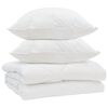 vidaXL S&aelig;ng me&eth; kodda 3 pcs Hv&iacute;tt Microfleece