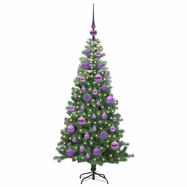 vidaXL J&oacute;latr&eacute; me&eth; 150 LED me&eth; standi Gr&aelig;nn 120 cm PVC