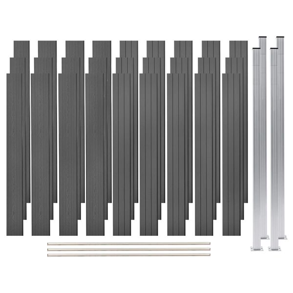 vidaXL WPC Gir&eth;ingarsett 3 Ferningur 526x187 cm Gr&aacute;tt