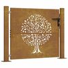 vidaXL Gar&eth;hli&eth; 100x75 cm &uacute;r corten st&aacute;li me&eth; tr&eacute;h&ouml;nnun