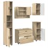 vidaXL Ba&eth;herbergismublasett 5 pcs Sonoma Eik Sni&eth;in vi&eth;ur og m&aacute;lmur