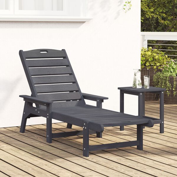 vidaXL Sólstól Ljósgrár 73.5 x 92 x 90 cm HDPE