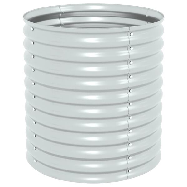 vidaXL Upphækkað Blómaker 80 x 80 x 81 cm Sínkhúðað Stál Silfur