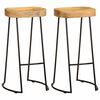 244010 vidaXL Bar Stools 2 pcs Solid Mango Wood