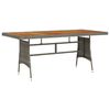 vidaXL Gar&eth;bor&eth; Gr&aacute;tt 160x70x72 P&oacute;l&yacute;rattan og Gegnheill Akas&iacute;uvi&eth;ur