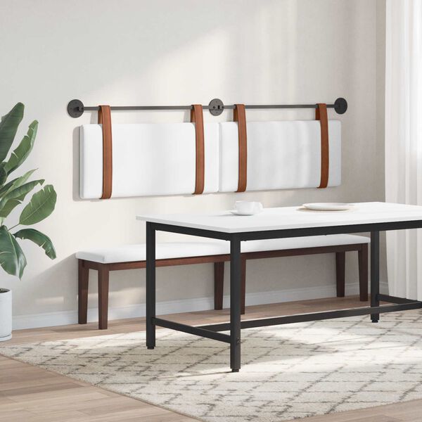 vidaXL Hengisk&aacute;li Vegghengt Einlita Hv&iacute;t 170 x 55 x 5 cm Forn PU