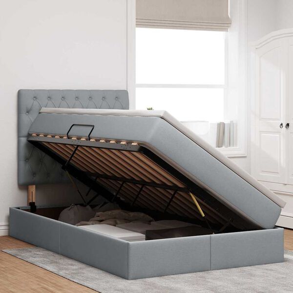 vidaXL R&uacute;m me&eth; geymslur&yacute;mi og LED Lj&oacute;sgr&aacute;r 120 x 190 cm P&oacute;l&yacute;ester