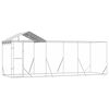 vidaXL &Uacute;tihundask&yacute;li me&eth; &THORN;aki Silfurlita&eth; 6x2x2,5 m Sinkh&uacute;&eth;a&eth; St&aacute;l