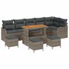 vidaXL Gar&eth;s&oacute;fa sett me&eth; p&uacute;&eth;i 10 pcs Gr&aacute;r p&oacute;l&yacute;rattan