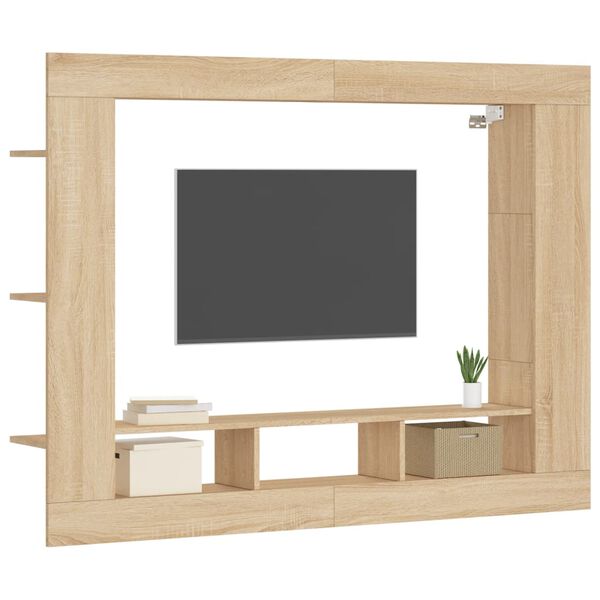 vidaXL Sj&oacute;nvarpssk&aacute;pur Sonoma Eik 152x22x113 cm Samsettur Vi&eth;ur