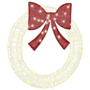 vidaXL Krans með 60 LED Hlýr hvítur 75 cm Akrýl