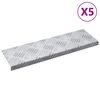 vidaXL Stigaplata R&eacute;tthyrningur 5 pcs Silfur 60 x 18 x 2,5 cm &Aacute;l