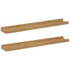vidaXL Vegghylla me&eth; hillu 2 pcs Br&uacute;nn 60 x 9 x 3 cm Samsettur vi&eth;ur