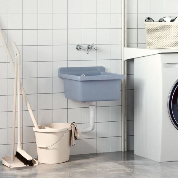 vidaXL Vegghengdur Vaskur Grár 40x40x24 cm Resín