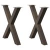 vidaXL bor&eth;stofubor&eth;sf&aelig;tur X-laga 2 stk. &uacute;r n&aacute;tt&uacute;rulegu st&aacute;li 80x(72-73) cm st&aacute;li