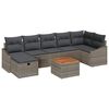 vidaXL Gar&eth;s&oacute;fa sett me&eth; p&uacute;&eth;i me&eth; geymslu 8 pcs Gr&aacute;r p&oacute;l&yacute;rattan