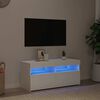 vidaXL Sj&oacute;nvarpssk&aacute;pur me&eth; LED Hv&iacute;tur 90x35x40 cm
