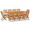 vidaXL 11 bita gar&eth;bor&eth;stofusett 220x90x75 cm gegnheilvi&eth;i Acacia