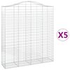 vidaXL Bogadreginn Grj&oacute;tkassi 5 stk. 200x50x220/240 cm Sinkh&uacute;&eth;a&eth; J&aacute;rn
