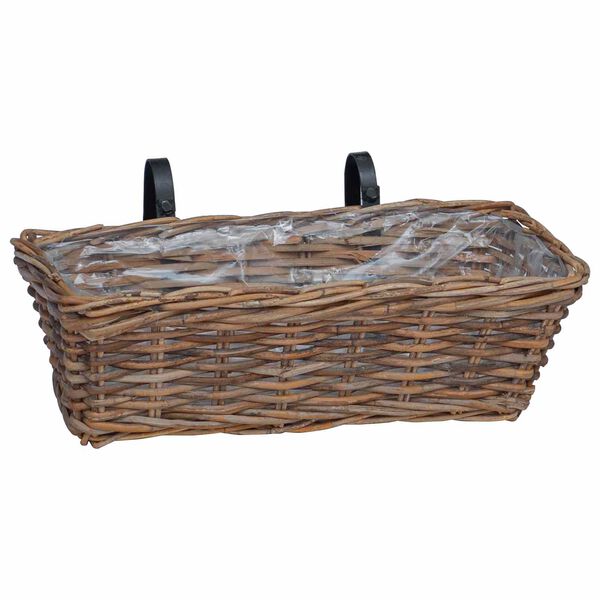 vidaXL Hangandi pl&ouml;ntu k&ouml;rfa 2 pcs Br&uacute;nn 48 x 22 x 15 cm Lacak rattan