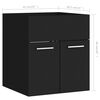 804774 vidaXL 2 Piece Bathroom Furniture Set Black Chipboard