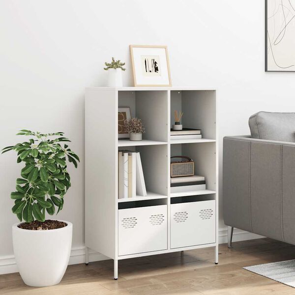 vidaXL Highboard Hv&iacute;tt 68x39x103,5 cm St&aacute;l