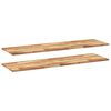vidaXL Vegghilla 2 stk. 120x40x2 cm Gegnheill Akas&iacute;uvi&eth;ur m. Ol&iacute;u&aacute;fer&eth;