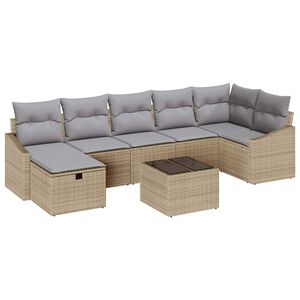 vidaXL S&oacute;fasett me&eth; p&uacute;&eth;i 7 pcs p&oacute;l&yacute;rattan
