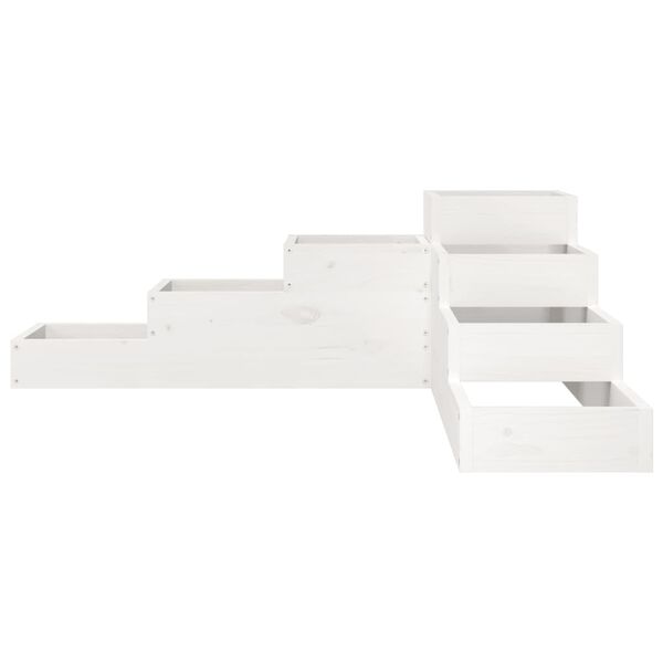 vidaXL Gr&oacute;&eth;urker &iacute; Gar&eth;inn 4 H&aelig;&eth;ir 106x104,5x36 cm Hv&iacute;tt Gegnheil Fura