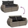 vidaXL Gar&eth;s&oacute;fa sett me&eth; p&uacute;&eth;i me&eth; geymslu 9 pcs Gr&aacute;r Poly Rattan