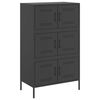 vidaXL H&aacute;r Skenkur Svartur 68x39x113 cm St&aacute;l