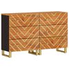 vidaXL Hli&eth;arsk&aacute;pur Br&uacute;nn & Svartur 60x33,5x75 cm Gegnheill Mang&oacute;vi&eth;ur
