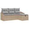 vidaXL S&oacute;fasett me&eth; p&uacute;&eth;i me&eth; geymslu 4 pcs Drapplita&eth;ur p&oacute;l&yacute;rattan