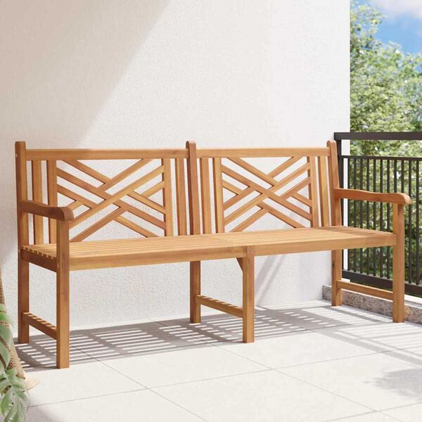 vidaXL Gar&eth;bekkur Br&uacute;nn 180 x 60 x 90 cm Gegnheill tekkvi&eth;ur