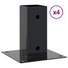 vidaXL St&ouml;&eth;ubotnar Ferkanta&eth;ir 4 stk Antras&iacute;t 61x61 mm Duftlakka&eth; St&aacute;l