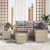 vidaXL Gar&eth;s&oacute;fa sett me&eth; p&uacute;&eth;i 8 pcs Drapplita&eth;ur Poly rattan