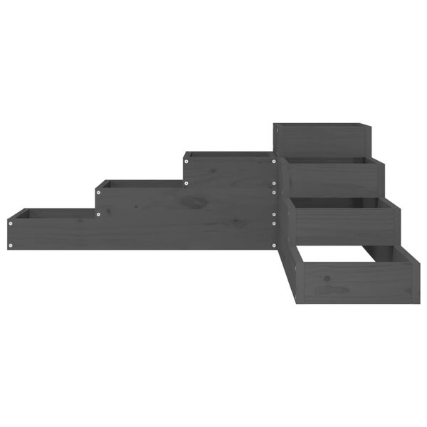 vidaXL Gr&oacute;&eth;urker &iacute; Gar&eth;inn 4 H&aelig;&eth;ir 106x104,5x36 cm Gr&aacute;tt Gegnheil Fura