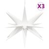 vidaXL J&oacute;lalj&oacute;s me&eth; LED 3 stk. Samanleggjanlegur Hv&iacute;tt 57 cm