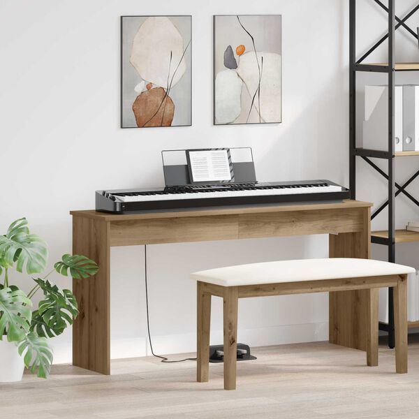 vidaXL Lyklastand Artisan Eik 130 x 32 x 64 cm Samsettur vi&eth;ur