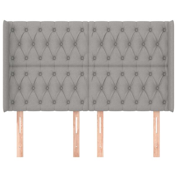 vidaXL H&ouml;f&eth;agafl me&eth; Eyrum 163x16x118/128 cm Lj&oacute;sgr&aacute;tt Efni