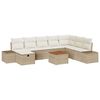 vidaXL Gar&eth;s&oacute;fa sett me&eth; p&uacute;&eth;i 9 pcs Drapplita&eth;ur p&oacute;l&yacute;rattan